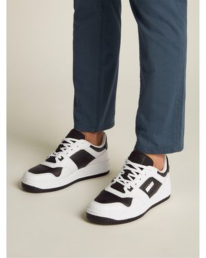 Tommy Hilfiger Retro Leather Basket Trainers - Blue