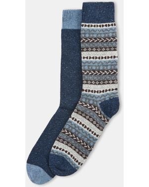 Barbour Fairisle Crew Socks - Blue