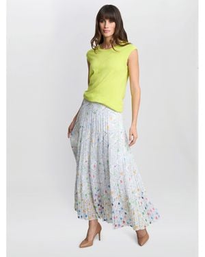 Gina Bacconi Holly Maxi Pleated Skirt - Yellow