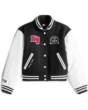 Tommy Hilfiger Contrast Trim Varsity Jacket - Black