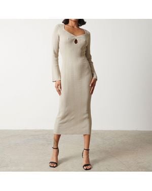 Pretty Lavish Knitted Jumper Dress - Natural