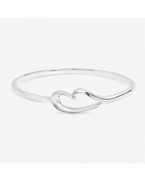 Inicio Sterling Plated Heart Bangle - Metallic
