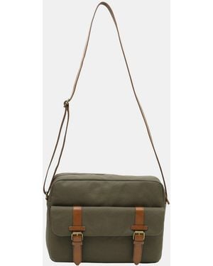 Firetrap Waxed Canvas Messenger Bag - Green