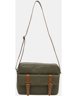 Firetrap Waxed Canvas Messenger Bag - Green