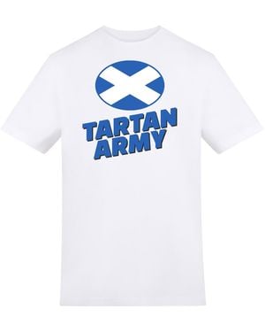 AWD Adults Printed Scotland Fan Tee - White