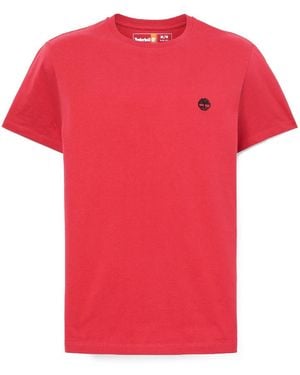Timberland Oyster River Cotton Short-Sleeve Slim-Fit T-Shirt - Red