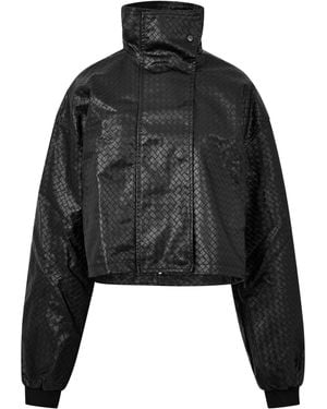 Mars the Label Faye Funnel-Neck Fleece Teddy Coat - Black