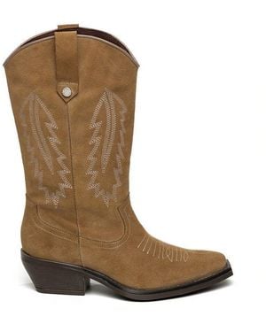 Steve Madden Wallace Western Cowboy Boots - Brown