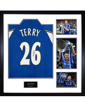 The Fan Cave John Terry Signed Chelsea Shirt Elite Frame - Blue