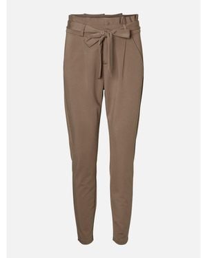 Vero Moda Eva High-Waisted Trousers - Brown