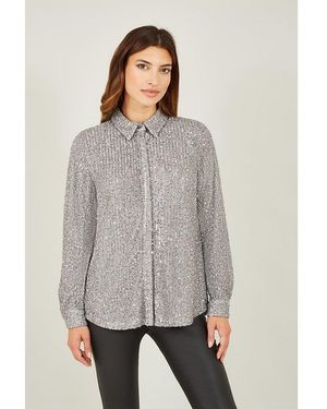 Yumi' Sequin Shirt - Grey