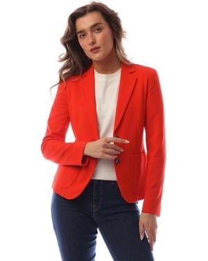 BOSS Single Breasted Viscose Long Sleeve Blazer - Red