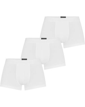 BOSS Bodywear 3 Pack Boxer Briefs With Logo Waistband - White