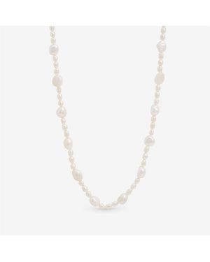 Jon Richard Plated Real Freshwater Pearl Necklace - Metallic