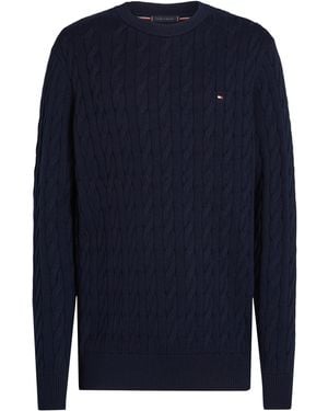 Tommy Hilfiger Classic Cotton Cable Crew Neck - Blue