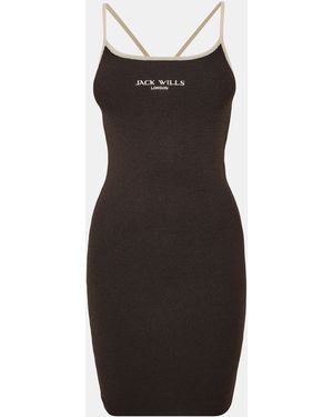 Jack Wills Stitch Mini Knitted Jumper Dress - Black