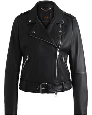 BOSS C Sameli Leather Jacket - Black