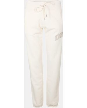 DKNY Logo Closed Hem Fleece Jogger - White