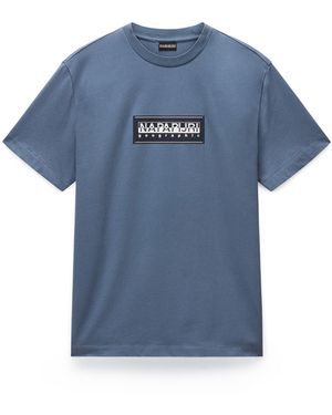 Napapijri Nap Box Logo Short Sleeve T-Shirt - Blue