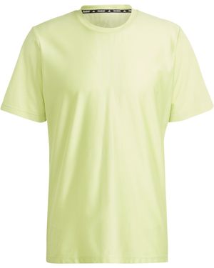 adidas Hiit Workout 3-Stripes T-Shirt - Yellow
