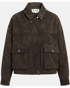 Jack Wills Jw Suede Fn Bomber Ld64 - Black
