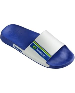 Havaianas Slide Brasil Flip Flops - Blue