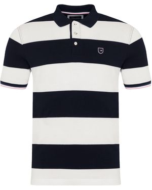 Eden Park Striped Polo Shirt - Blue
