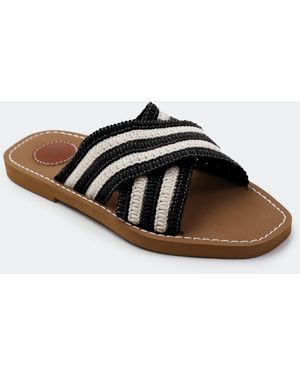 Where's That From Woven Flat Sandals - Brown