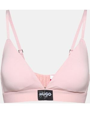 HUGO Tri Fold Jersey Bralette - Pink
