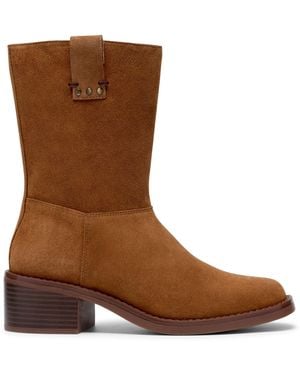Clarks Digby Slouch Suede Flat Ankle Boots - Brown