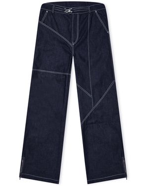 GBADEBO Patchwork Workwear Trousers - Blue