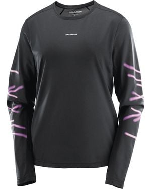 Salomon Shakeout Core Graphic Ls Running Tee - Black