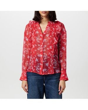 French Connection Alesandra Long Sleeve Blouse - Red
