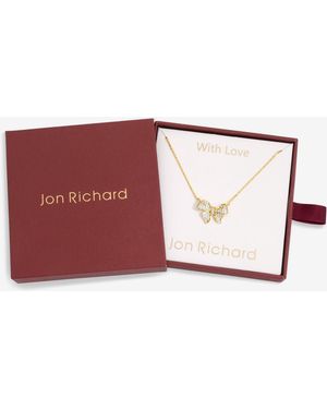 Jon Richard 18K Plate Bow Pendant - Red