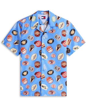 Tommy Hilfiger Patterned Short Sleeve Shirt - Blue