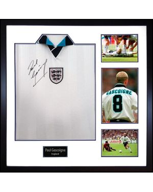 The Fan Cave Paul Gascogine Signed England 96 Shirt Elite Fram - White