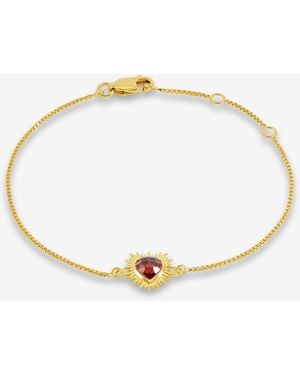 Rachel Jackson Electric Love Garnet Heart Chain Bracelet - Metallic