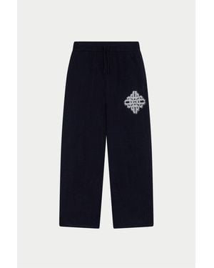 The Couture Club Fluffy Knitted Trousers - Blue