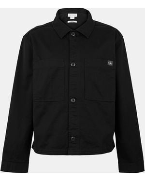 Calvin Klein Ckj Woven Box Boxy Fit Overshirt - Black