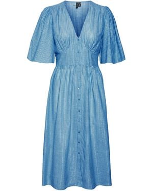 Vero Moda Ines Lurex A-Line Dress - Blue