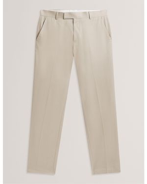 Ted Baker Slim Fit Trousers - Natural