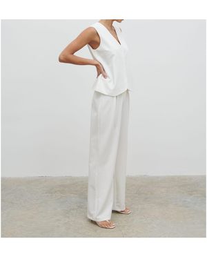 Pretty Lavish Taya V-Neck Tailored Waistcoat - White