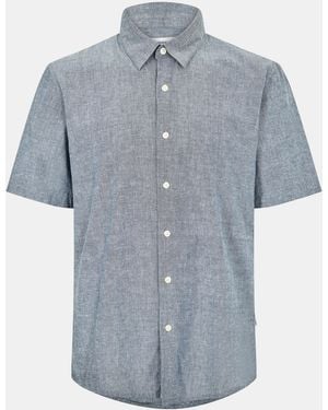 Peter Werth Tenter Plain Short Sleeve Shirt - Blue
