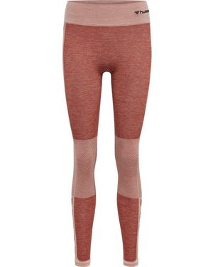 Hummel Seamless Mid Waist Tights - Red