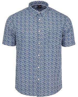 Fabric Classic Short Sleeve Poplin Shirt - Blue