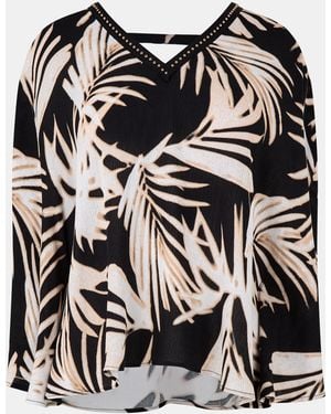 Biba Long-Sleeve Stud Trim Blouse - Black