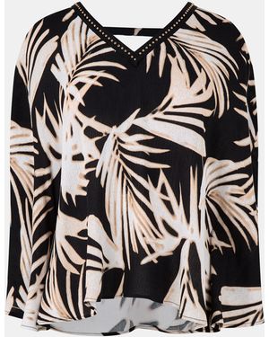 Biba Long-Sleeve Stud Trim Blouse - Black