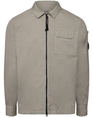 C.P. Company Gabardine Lens Cotton Long Sleeve Overshirt - Grey