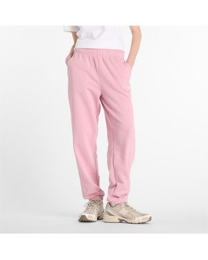 New Balance Closed Hem Fleece Joggers - Pink