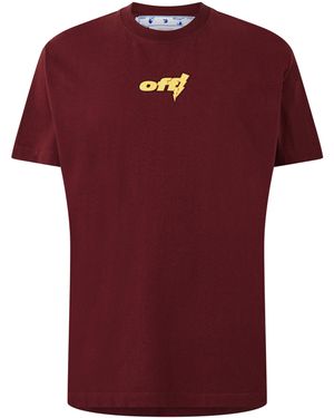 Off-White c/o Virgil Abloh Thunder Stable Oversized T-Shirt, Oversized Fit - Red